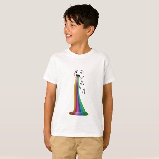 Regenboog met meme t-shirt (Voorkant volledig)
