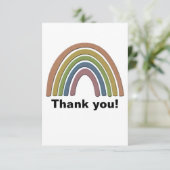 Regenboog met namaak ruw papier textuur  bedankkaart (Staand voorkant)