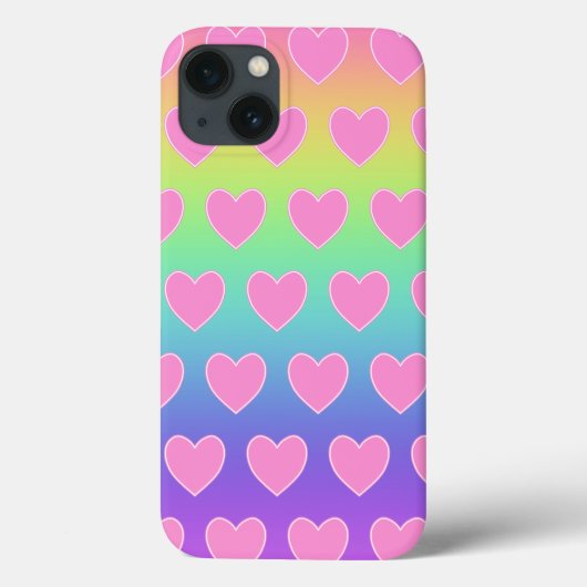 Regenboog met roze harten Case-Mate iPhone case (Achterkant)