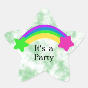 Regenboog met Sterren Feestviering Ster Sticker