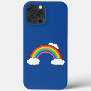 Regenboog met witte wolken iPhone 13 pro max hoesje