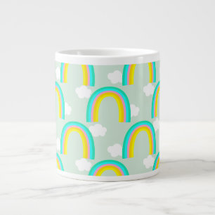 Regenboog met wolk blauw extra grote beker
