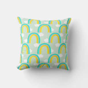Regenboog met wolk blauw kussen