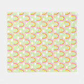 Regenboog met wolk Lichtgroen Fleece Deken (Voorkant (Horizontaal))