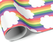 Regenboog met wolken cadeaupapier (Rol Hoek)