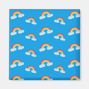 Regenboog met wolkenpatroon magneet