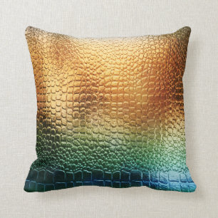Regenboog Metaal Look Slangenhuid Exotisch patroon Kussen