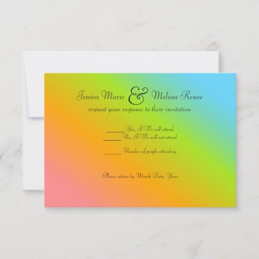 Regenboog Mix - RSVP Kaartje (Voorkant)