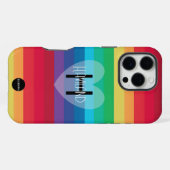 Regenboog Mobiele Telefoonhoes met Hart en Naam HA iPhone Hoesje (Achterkant horizontaal)