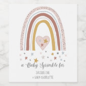 Regenboog Modern Stoffig Roze Goud Baby Meisje Spr Wijn Etiket (Enkel label)