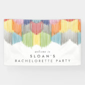 Regenboog Moderne Franje Bachelorette-feest Spandoek (Horizontaal)