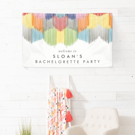 Regenboog Moderne Franje Bachelorette Feestje Spandoek (Insitu)