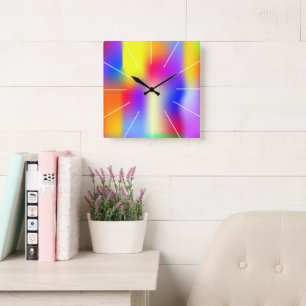 Regenboog moderne gradiënt vierkante klok