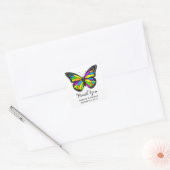 Regenboog Monarch Vlinder Bruiloft Dank u Vierkante Sticker (Envelop)