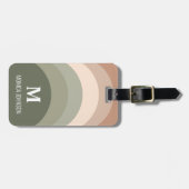 Regenboog Monogram Aangepaste naam  Streep Bagagelabel (Voorkant horizontaal)