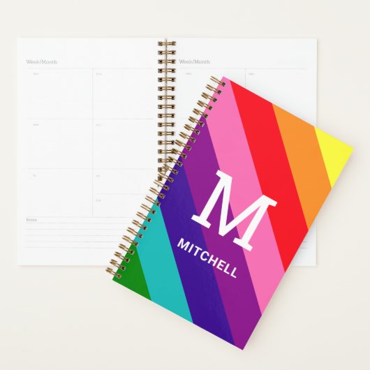 Regenboog Monogram Naam 8 Streep Organizer (Display)