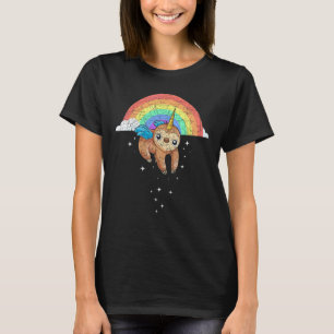 Regenboog Mooie Dierentuin Dier Slothicorn Fantasi T-shirt