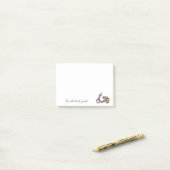 Regenboog Motor Scooter Bromfiets Aangepast berich Post-it® Notes (Op bureau)