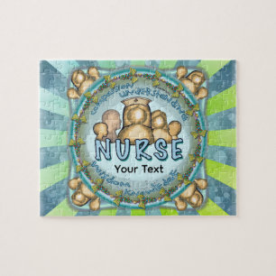 Regenboog motto verpleegster legpuzzel