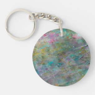 Regenboog Multi Kleurige Kristal Steen Knikker Sleutelhanger