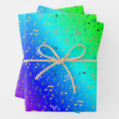 regenboog, Musical+ Note, luxe, goud, koninklijk, Inpakpapier Vel (In situ)