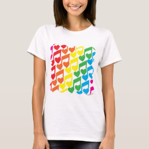 Regenboog muzieknoten Schattig Patroon T-shirt