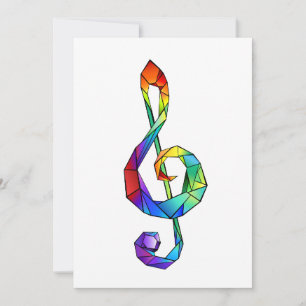Regenboog Muzikale Sleutel discant sleutel Bedankkaart