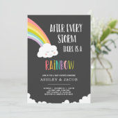 Regenboog na een uitnodiging tot Baby shower voor  (Staand voorkant)