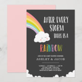 Regenboog na een uitnodiging tot Baby shower voor  (Voorkant / Achterkant)