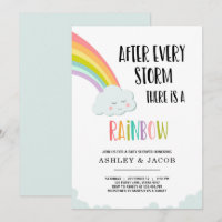 Regenboog na een uitnodiging tot het Baby shower v