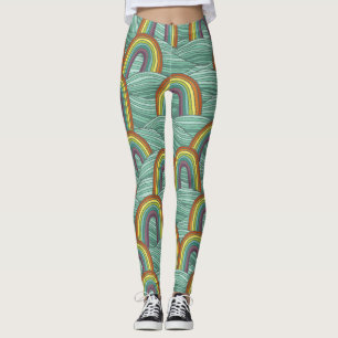 Regenboog Natuur: Handgetekende  compositie Leggings
