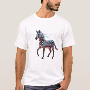 Regenboog Neon Fantasy Zebra T-shirt