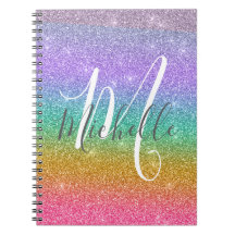 Regenboog nep glitters persoonlijke monogram naam
