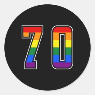 Regenboog Nummer 70 Team Junior Genummerd Uniform Ronde Sticker