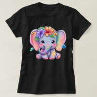 Regenboog olifant met bloemkroon en vlinder