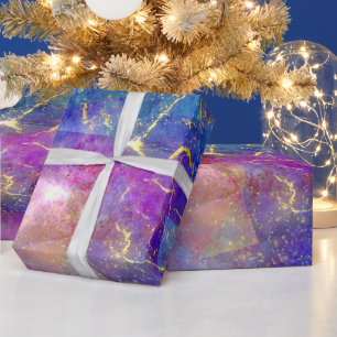 Regenboog Ombre en Goud Vuur Opal Patroon Cadeaupapier