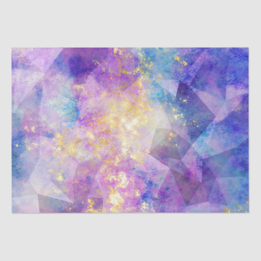 Regenboog Ombre en Goud Vuur Opal Patroon Tissuepapier (Voorkant)