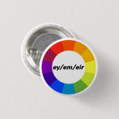 regenboog omcirkeld ey/em/eir pronoun-knop ronde button 3,2 cm (Voorkant /achterkant)