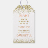 Regenboog Onederful Meisje 1e Verjaardag Bedankt Cadeaulabel (Voorkant)