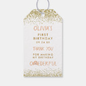 Regenboog Onederful Meisje 1e Verjaardag Bedankt Cadeaulabel (Achterkant)