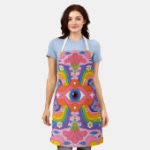 Regenboog oogbloesem schort (Gedragen)