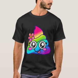 Regenboog Op Emoji Schattig Eenhoorn O Bloem Dwaas T-shirt