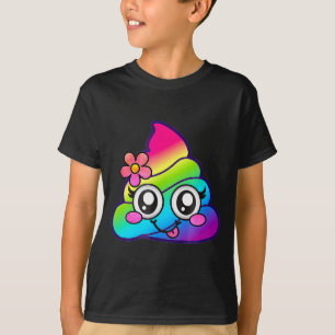 Regenboog Op Emoji Schattig Eenhoorn O Bloem Dwaas T-shirt