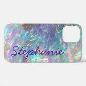 Regenboog Opal Edle Steene Iridiscerende Monogramn Case-Mate iPhone Case (Achterkant (horizontaal))