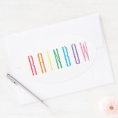 REGENBOOG ovale Stickers (Envelop)