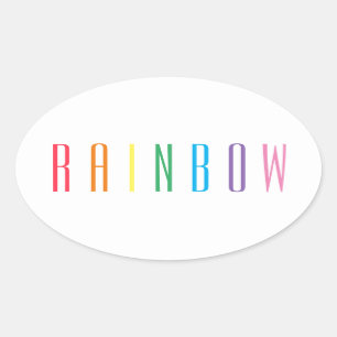 REGENBOOG ovale Stickers