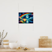 Regenboog over de maan poster (Keuken)