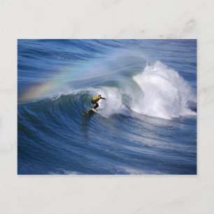Regenboog over een Californische Surfer-Briefkaart Briefkaart