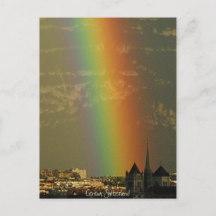 regenboog over Genève Briefkaart