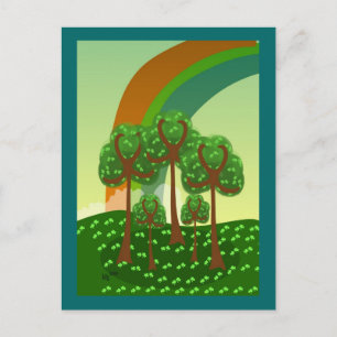 Regenboog over het Briefkaart van het Shamrock For